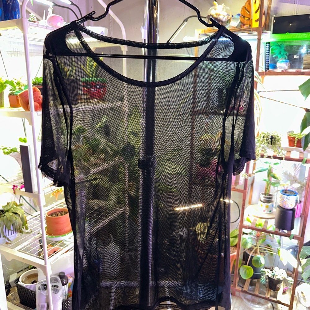 Black Sheer Mesh Top
